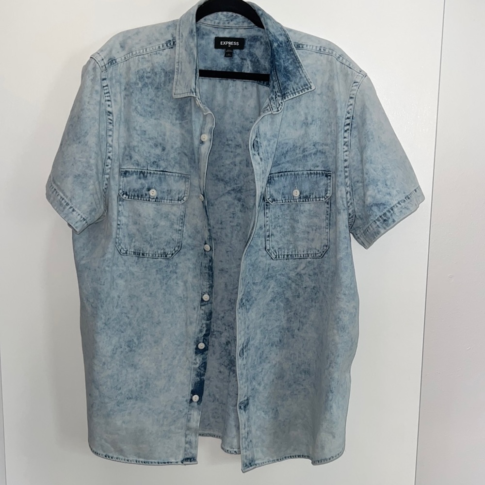 EXPRESS Acid Wash Button Down